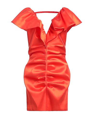SIMONA CORSELLINI Sheath dress Orange 100% Polyester, Polyamide