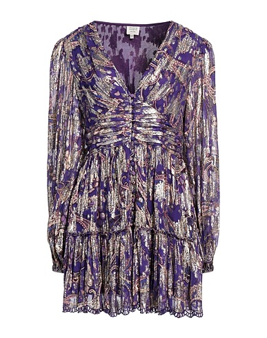 HEMANT & NANDITA Short dress Purple 80% Viscose, 20% Metallic fiber