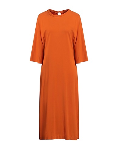 MEIMEIJ Midi dress Orange 61% Acetate, 34% Viscose, 5% Elastane