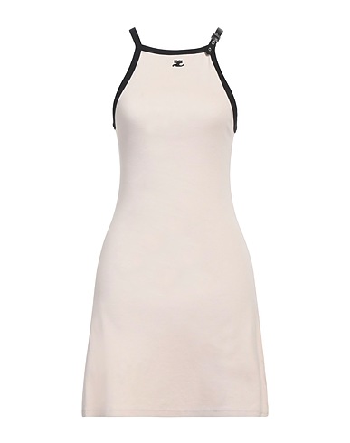 COURRÈGES Short dress Light grey 100% Cotton