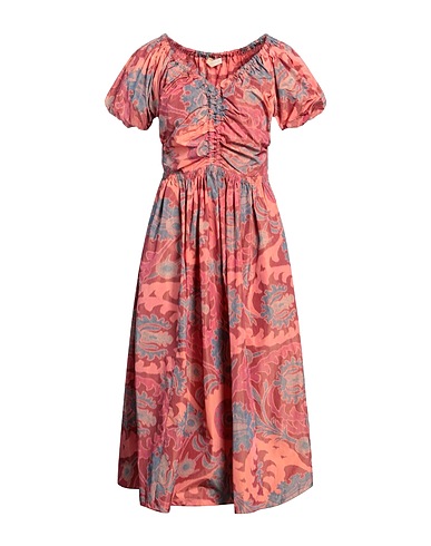ULLA JOHNSON Vestido midi Salmón 100% Poliéster reciclado