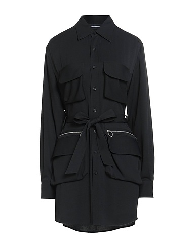 DSQUARED2 Shirt dress Black 57% Acetate, 43% Silk