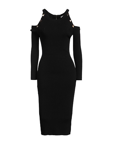 NO SECRETS Midi dress Black 39% Viscose, 36% Polyamide, 25% Polyester