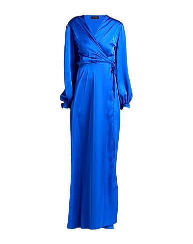 TWENTY FOUR HAITCH Long dress Bright blue 98% Polyester, 2% Elastane