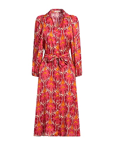 IS COMING Vestito chemisier Bordeaux 100% Viscosa