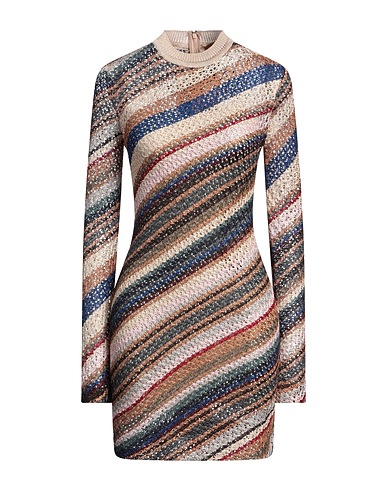 MISSONI Short dress Sand 100% Viscose, Polyurethane