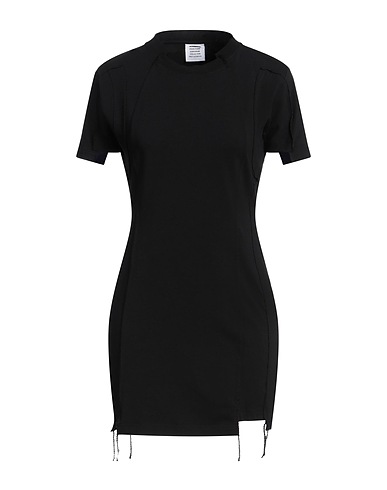 VETEMENTS Vestito corto Nero 93% Cotone, 7% Elastan