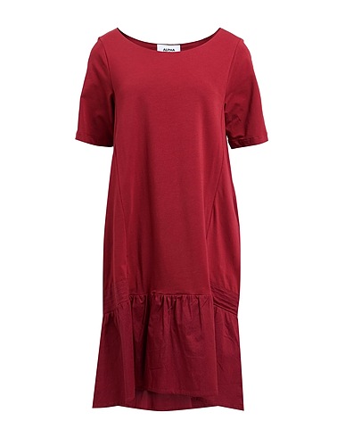 ALPHA STUDIO Robe courte Rouge brique 95% Coton, 5% Élasthanne
