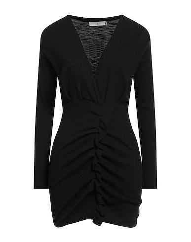 IRO Kurzes Kleid Schwarz 50% Polyester, 50% Baumwolle