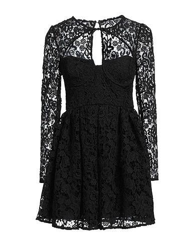 SELF-PORTRAIT Elegant dress Black 97% Polyester, 3% Polyamide