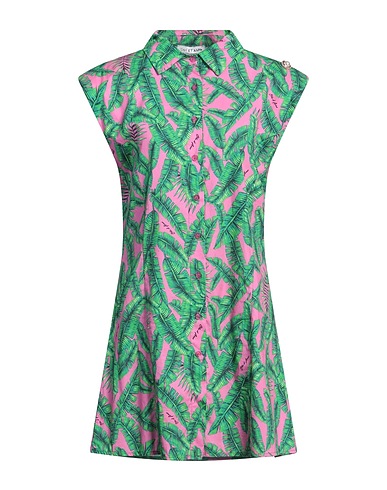 ODI ET AMO Shirt dress Green 98% Cotton, 2% Elastane