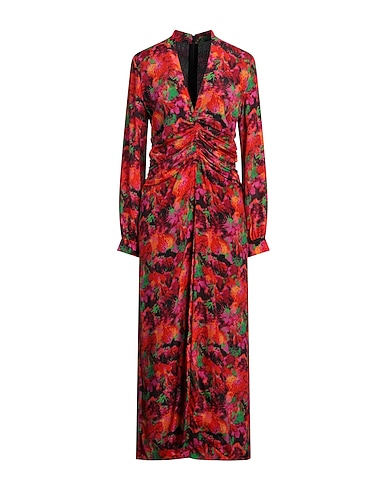 LALA BERLIN Long dress Red 65% Viscose, 35% Silk