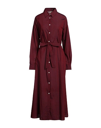 MASSIMO ALBA Long dress Burgundy 86% Cotton, 14% Silk