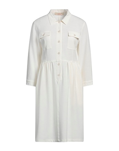 JUCCA Shirt dress Cream 62% Viscose, 36% Polyester, 2% Elastane