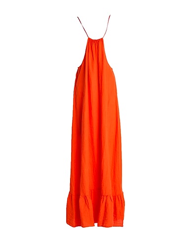 REPLAY Langes Kleid Orange 100% Leinen