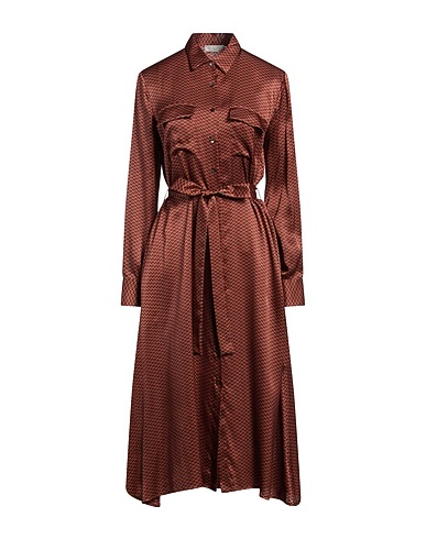 ANTONELLI Midi dress Rust 100% Silk
