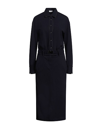 BRUNELLO CUCINELLI Long dress Midnight blue 94% Virgin Wool, 6% Elastane, Ecobrass