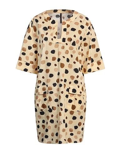 MANILA GRACE Short dress Sand 97% Cotton, 3% Elastane