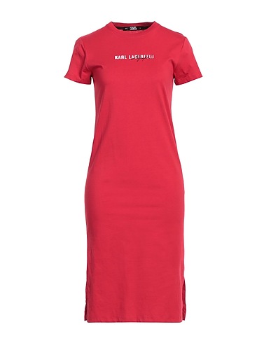 KARL LAGERFELD Midi dress Red 100% Organic cotton