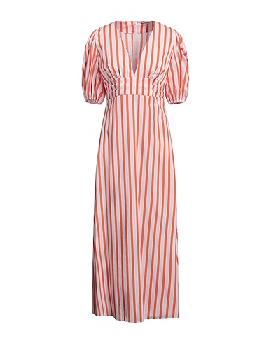 CALIBAN Long dress Orange 70% Cotton, 27% Polyamide, 3% Elastane
