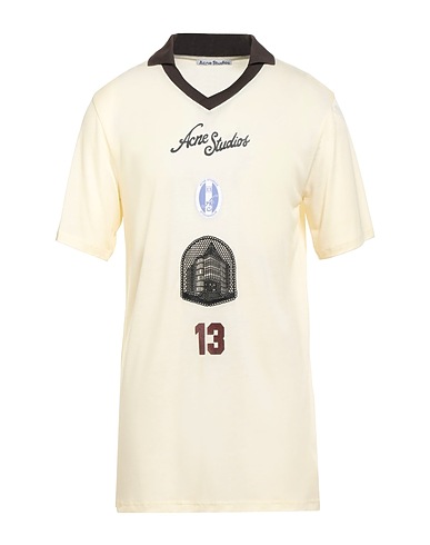 ACNE STUDIOS Polo shirt Cream 90% Lyocell, 10% Kapok fibre