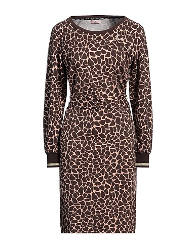 LIU •JO Short dress Brown 82% Viscose, 13% Polyamide, 5% Elastane