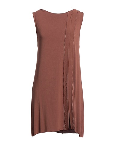 MALLONI Vestito corto Marrone 92% Viscosa, 8% Elastan