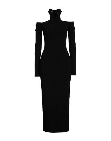 AKEP Midi dress Black 52% Viscose, 26% Polyester, 22% Polyamide