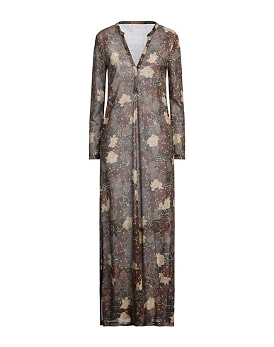 SIYU Long dress Brown 84% Viscose, 8% Polyester, 8% Polyamide