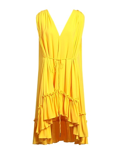AZ FACTORY Midi dress Yellow 97% Viscose, 3% Elastane