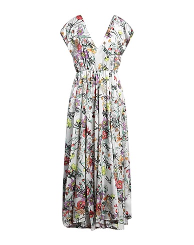 5 PROGRESS Long dress White 100% Polyester