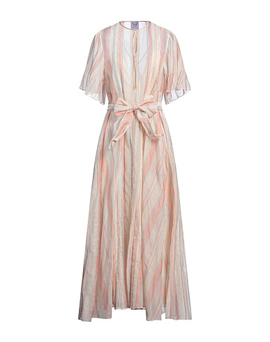 THIERRY COLSON Long dress Blush 65% Cotton, 35% Silk
