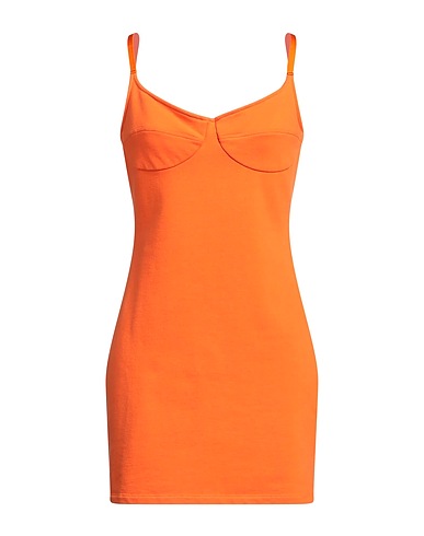 CALVIN KLEIN Short dress Orange 95% Cotton, 5% Elastane