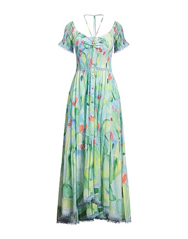 CHARO RUIZ IBIZA Long dress Sky blue 90% Cotton, 10% Polyester