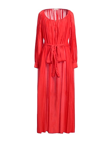 BALIA 8.22 Long dress Tomato red 75% Cotton, 25% Silk