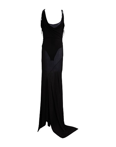 THE ATTICO Long dress Black 92% Cupro, 8% Elastane