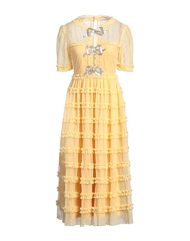 SALONI Midi dress Yellow 100% Polyester