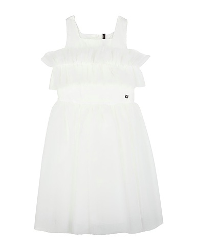 MANILA GRACE Robe Blanc 83% Viscose, 17% Lin