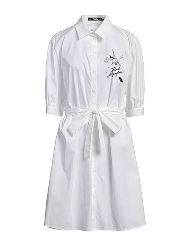 KARL LAGERFELD Shirt dress White 100% Cotton