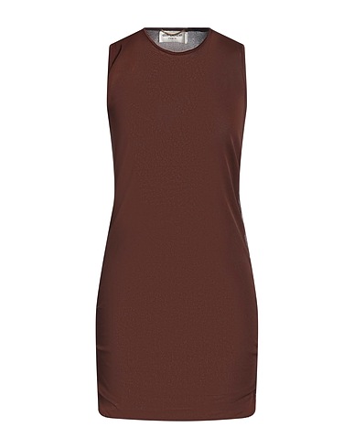 SAINT LAURENT Sheath dress Chocolate brown 100% Polyamide