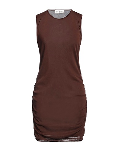 SAINT LAURENT Sheath dress Brown 100% Polyamide