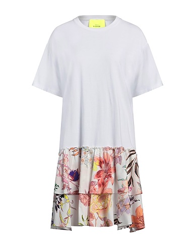 ACTITUDE by TWINSET Vestito corto Bianco 100% Cotone, Poliestere