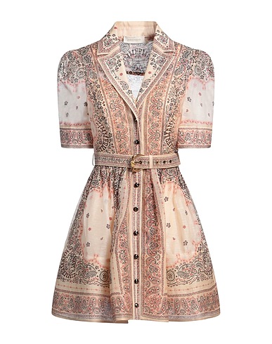 ZIMMERMANN Short dress Beige 52% Linen, 48% Silk