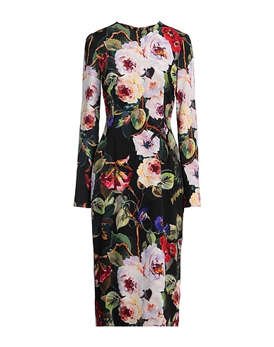 DOLCE&GABBANA Midi dress Black 94% Silk, 6% Elastane