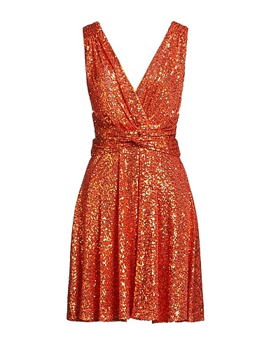 NENETTE Vestito corto Arancione 100% Poliestere, Elastan