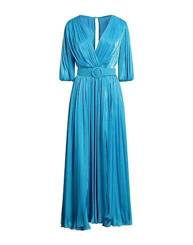 COSTARELLOS Long dress Azure 95% PES, 5% Polyamide