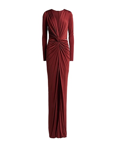 COSTARELLOS Long dress Chocolate brown 70% Viscose, 30% Silk