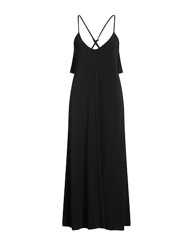 KAOS Long dress Black 75% Acetate, 18% Polyamide, 7% Elastane