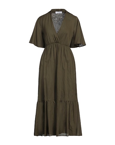 KAOS Midi dress Military green 100% Cotton