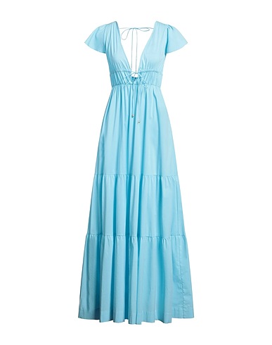 ACTITUDE by TWINSET Long dress Sky blue 67% Cotton, 30% Polyester, 3% Elastane